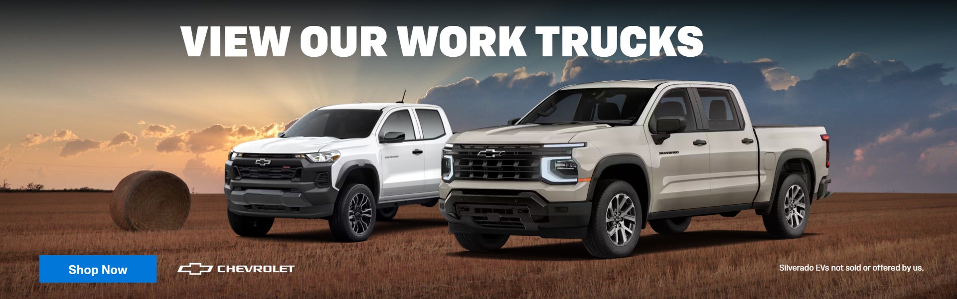 View Our Work Trucks Banner Agricultural Background